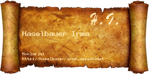 Haselbauer Irma névjegykártya